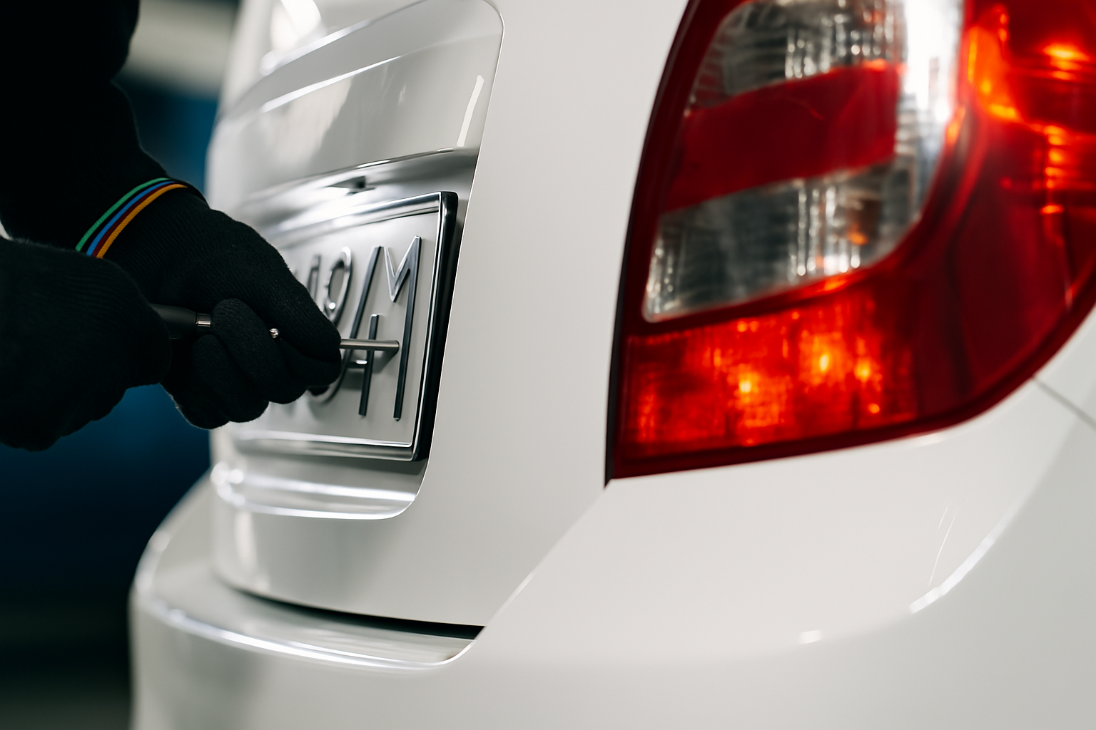 Carro recém-emplacado com a placa padrão Mercosul, destacando a praticidade e eficiência do serviço Primeira Placa.